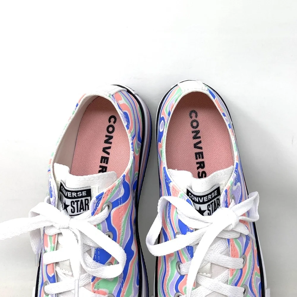 Converse CTAS Lift Platform Low Top Multi Women Kids Canvas Size Sneaker A01018F - Picture 5 of 9